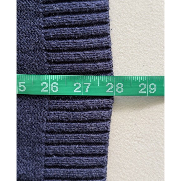 Women’s Navy Lace Up Knit Sweater Slouchy Chunky Cozy Fall/Winter Top Size Med - Picture 8 of 8